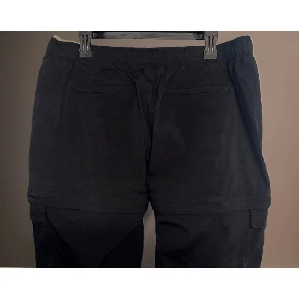 Athleta Hiking Pants Zip Off Legs Nylon Women Black Size 16 Utility Work Cargo - Picture 8 of 10